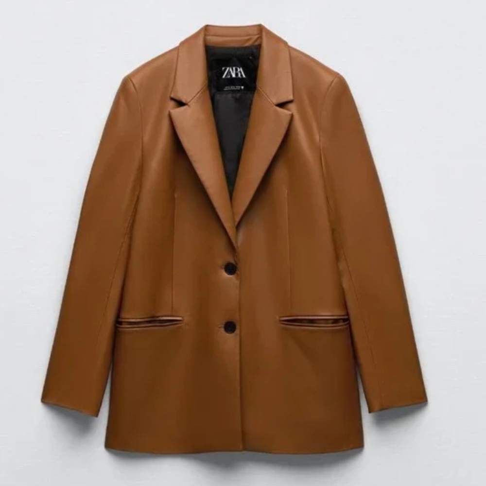 Zara Faux leather blazer